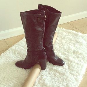Black Leather Tall COACH Boots